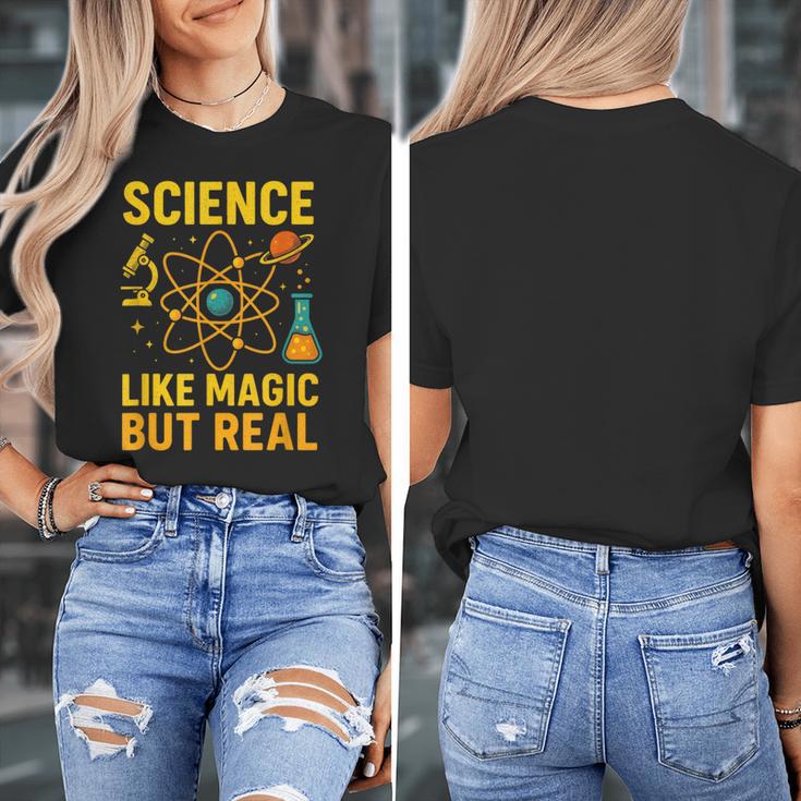 Science Like Magic But Real Nerdy Teacher Women's T-Shirt, Science Teacher Gifts, funny design