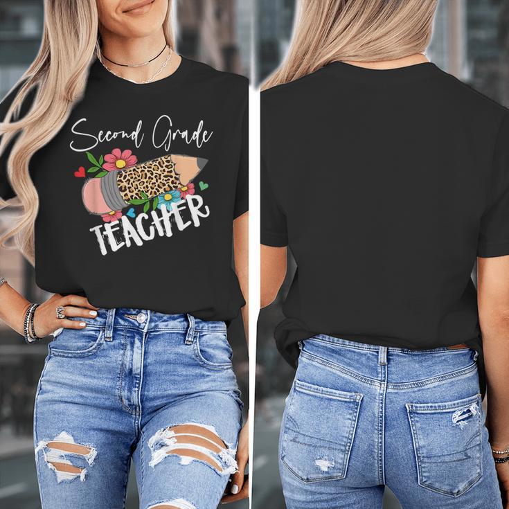 Second Grade Teacher Leopard Pencil 2nd Grade Women Teacher Women's T-Shirt, 2nd Grade Teacher Gifts, funny design Second Grade Teacher Leopard Pencil 2nd Grade Women Teacher Women's T-Shirt, 2nd Grade Teacher Gifts, funny design