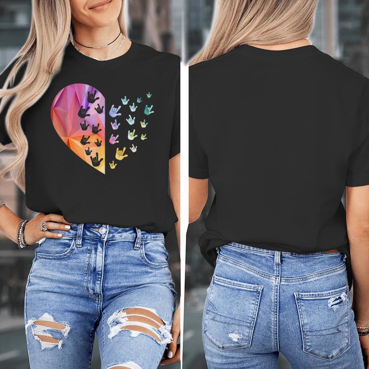 Sign Language Heart ASL For Deaf Teacher Women's T-Shirt, funny design Sign Language Heart ASL For Deaf Teacher Women's T-Shirt, funny design