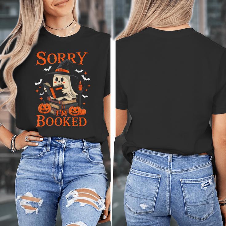 Sorry I'm Booked Ghost Reading Book Lover Teacher Halloween Women's T-Shirt, funny design Sorry I'm Booked Ghost Reading Book Lover Teacher Halloween Women's T-Shirt, funny design