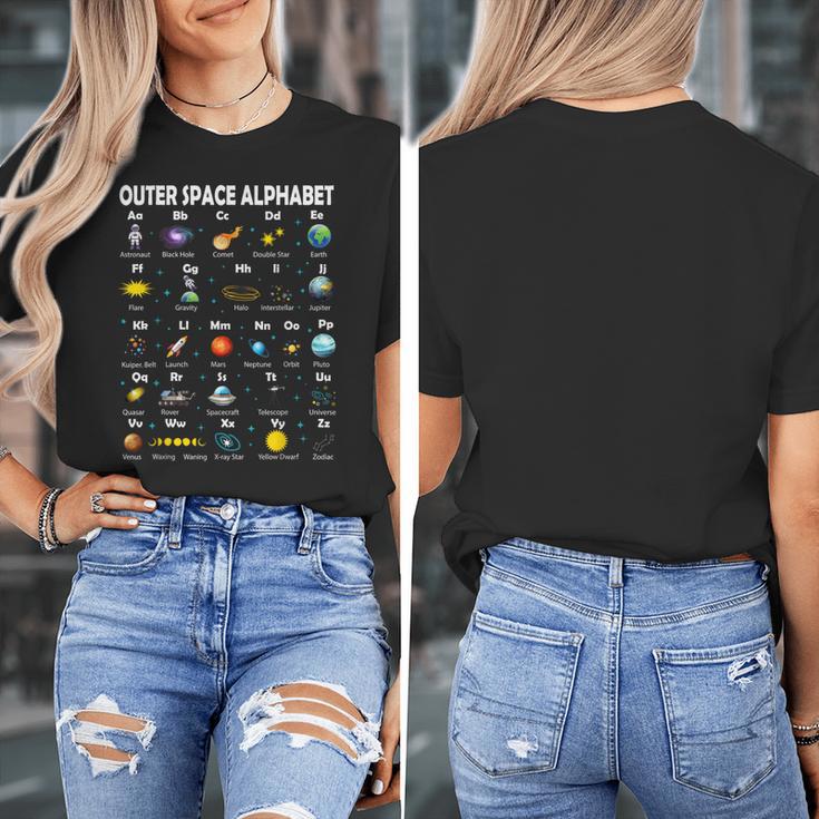 Space Alphabet Galaxy Astronaut Planets Student Teacher Women's T-Shirt, funny design Space Alphabet Galaxy Astronaut Planets Student Teacher Women's T-Shirt, funny design