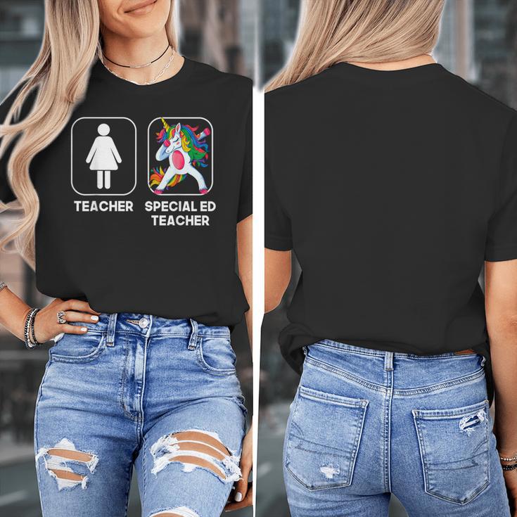 Special Ed Teacher Dabbing Unicorn Teacher Women Women's T-Shirt, funny design