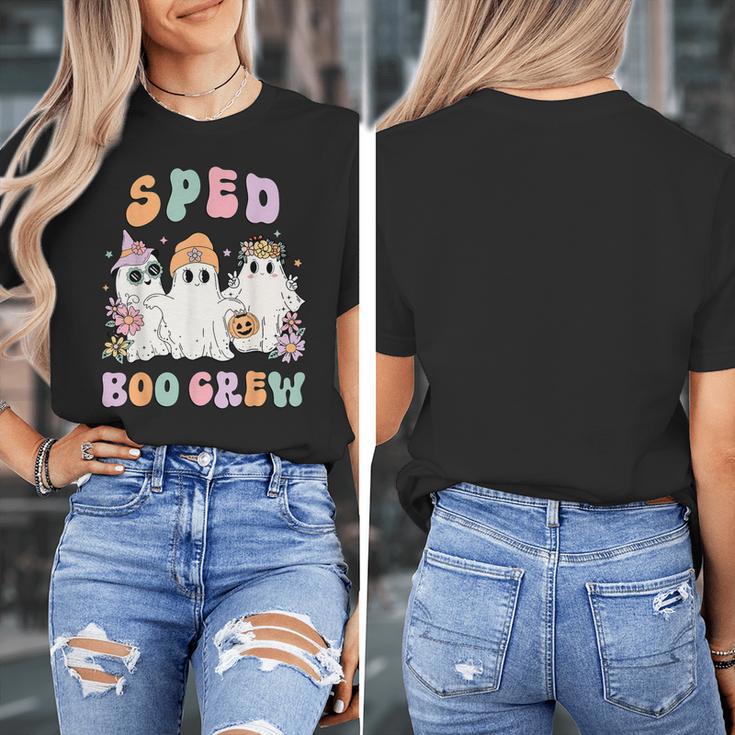 SPED Boo Crew Halloween Floral Ghost Special Ed SPED Teacher For Men Women Kids Women's T-Shirt, funny design