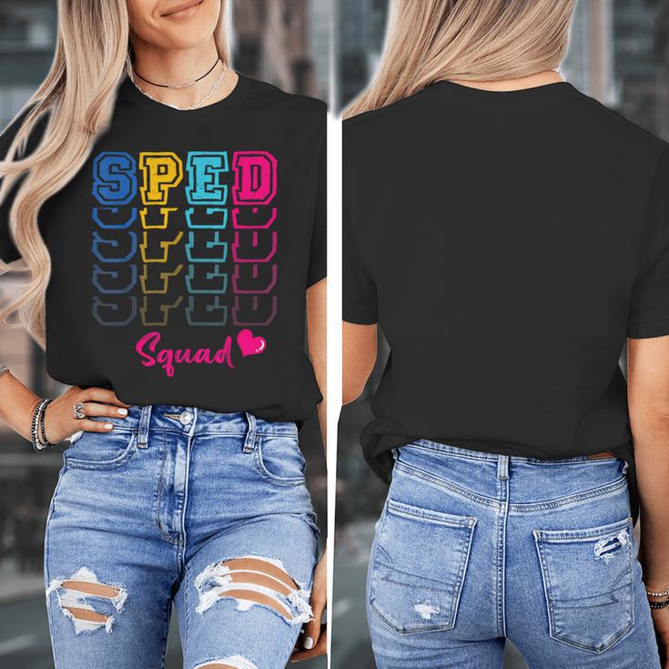 SPED Squad Proud Special Education Para Teacher Colorful Women's T-Shirt, funny design SPED Squad Proud Special Education Para Teacher Colorful Women's T-Shirt, funny design