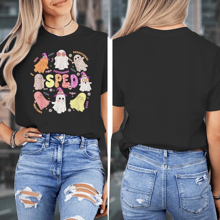 SPED Teacher Halloween Spooky Special Education Team Men Women Kids Women's T-Shirt, funny design SPED Teacher Halloween Spooky Special Education Team Men Women Kids Women's T-Shirt, funny design