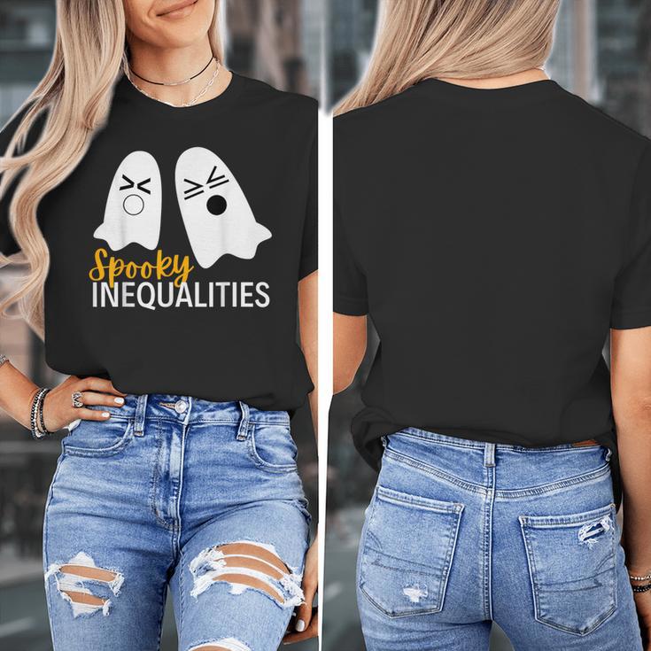 Spooky Ghost Inequalities Halloween Math Teacher Women's T-Shirt, funny design Spooky Ghost Inequalities Halloween Math Teacher Women's T-Shirt, funny design