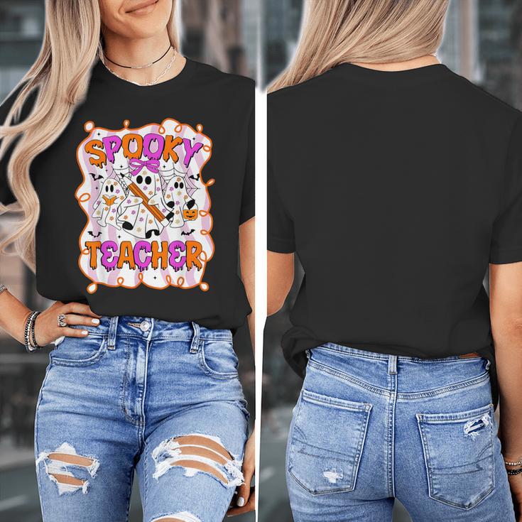 Spooky Teacher Ghost Pencil Teacher Halloween Teacher Women's T-Shirt, funny design