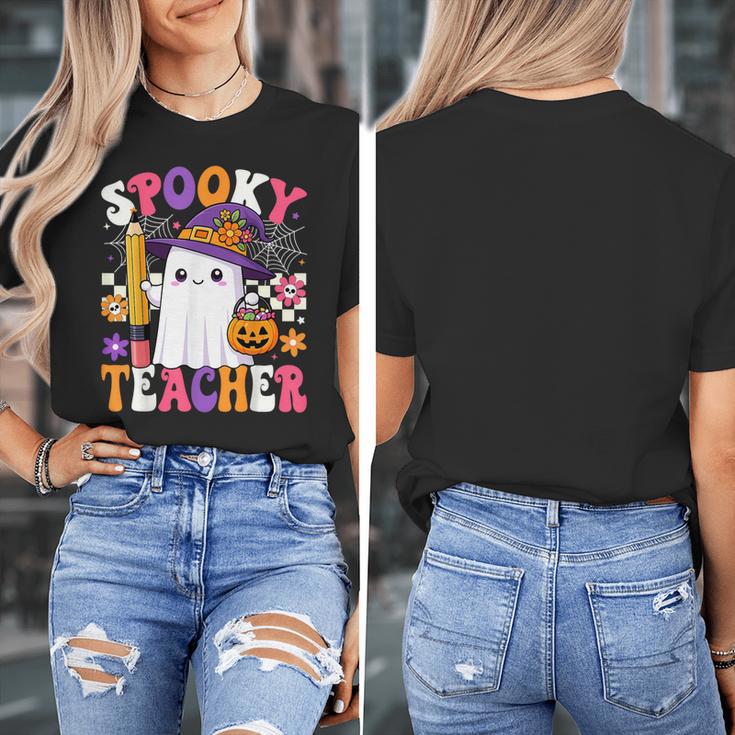 Spooky Teacher Ghost Pencil Teach Halloween Teacher Women's T-Shirt, funny design Spooky Teacher Ghost Pencil Teach Halloween Teacher Women's T-Shirt, funny design