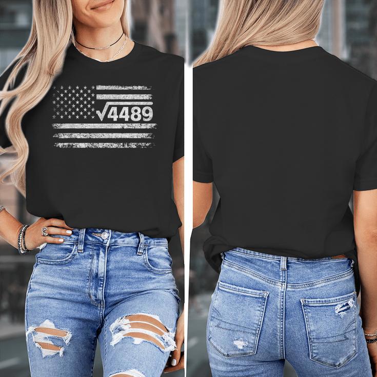 Square Root 4489 Slang Math Teacher Six Seven 6 7 USA Flag Women's T-Shirt, funny design Square Root 4489 Slang Math Teacher Six Seven 6 7 USA Flag Women's T-Shirt, funny design