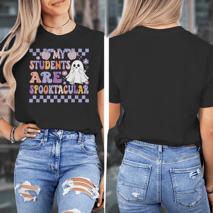 My Students Are Spooktacular Teacher Halloween Vibes Women's T-Shirt, funny design My Students Are Spooktacular Teacher Halloween Vibes Women's T-Shirt, funny design