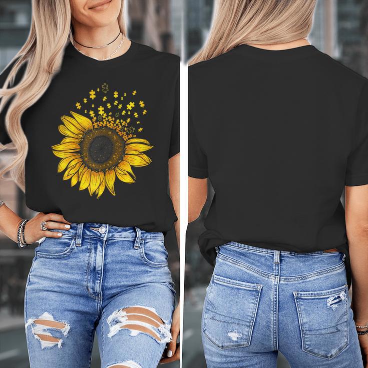 Sunflower Puzzle Pieces Autism Awareness For Mom Teacher For Women Women's T-Shirt, Couple Gifts, funny design
