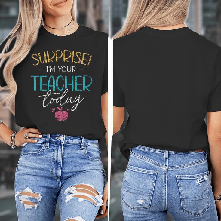 Surprise I'm Your Teacher Today Women Substitute Teacher Women's T-Shirt, funny design Surprise I'm Your Teacher Today Women Substitute Teacher Women's T-Shirt, funny design