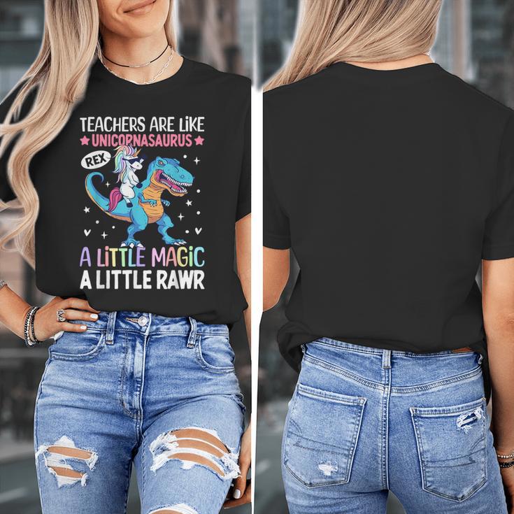 T Rex Dinosaur Unicorn Teachers Are Like Unicornasaurus Rex Women's T-Shirt, funny design T Rex Dinosaur Unicorn Teachers Are Like Unicornasaurus Rex Women's T-Shirt, funny design