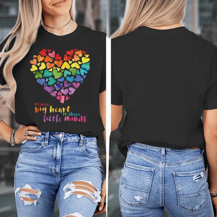 It Takes a Big Heart To Shape Little Minds Teacher Women's T-Shirt, funny design