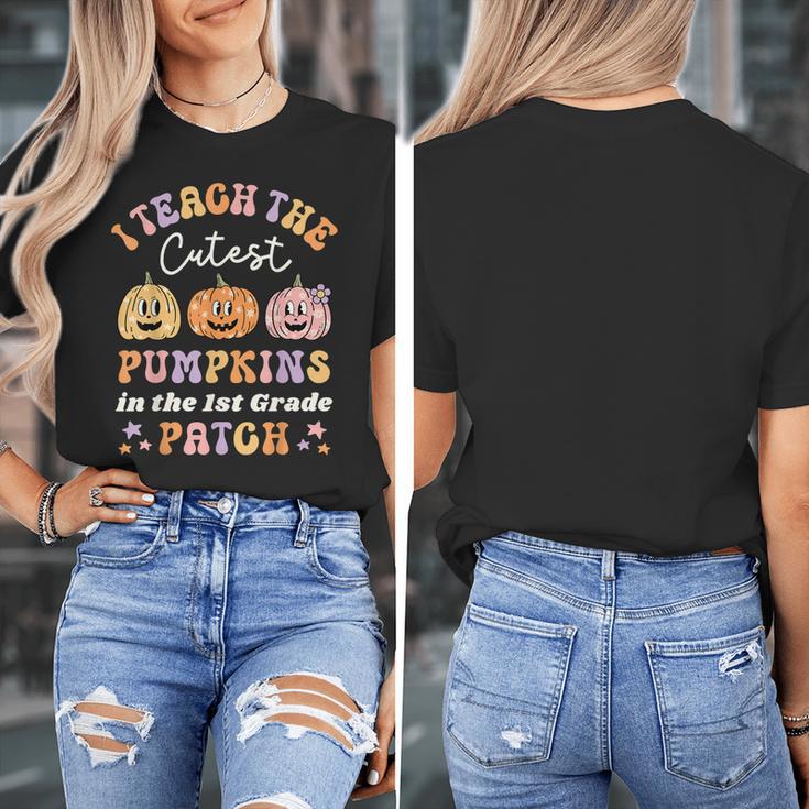 I Teach The Cutest Pumpkins In The Patch 1st Grade Teacher For Men Women Kids Women's T-Shirt, funny design