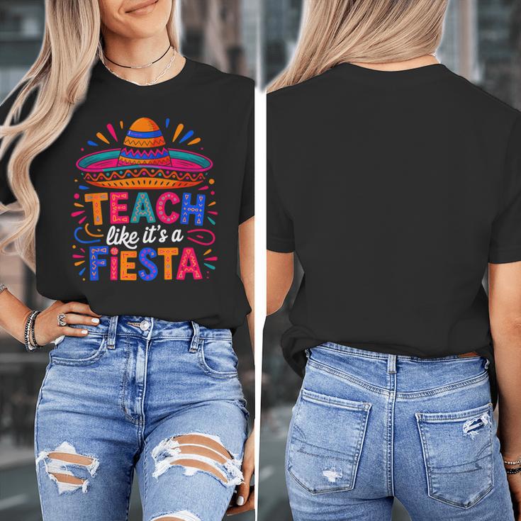 Teach Like It'S A Fiesta Teachers Sombrero Cinco De Mayo Women's T-Shirt, funny design