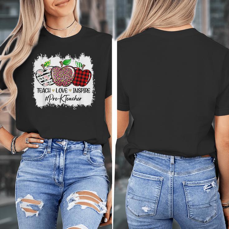 Teach Love Inspire Pre-k Teacher Apple Leopard Red Plain Women's T-Shirt, funny design Teach Love Inspire Pre-k Teacher Apple Leopard Red Plain Women's T-Shirt, funny design