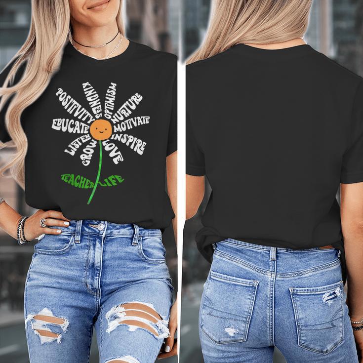 Teach Love Inspire Teachers Inspirational Flower Teachers Women's T-Shirt, funny design