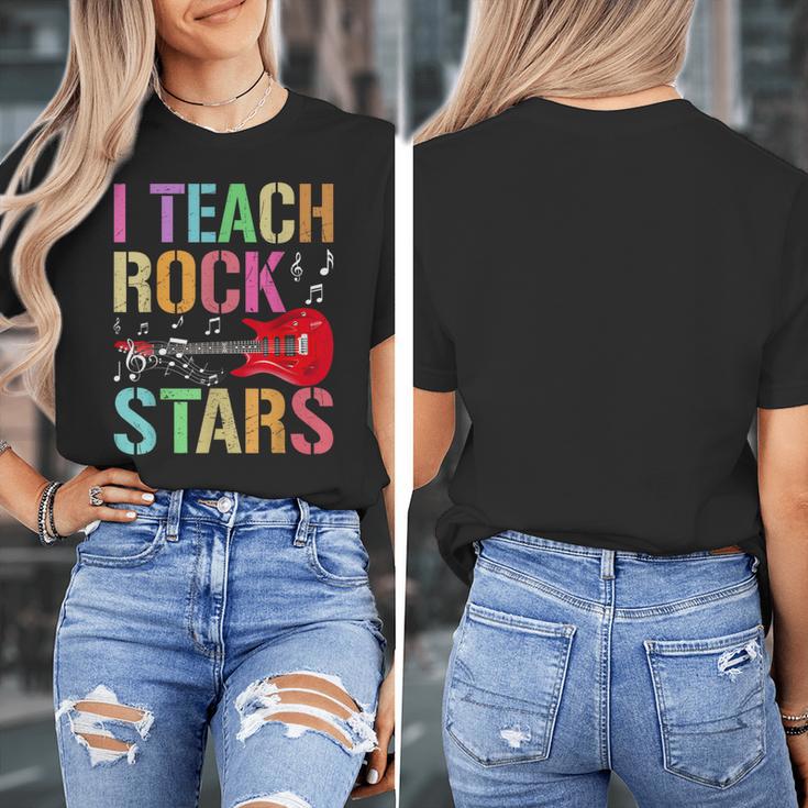 I Teach Rockstars Band Vibes Teacher Rocks My Music Teaching Women's T-Shirt, funny design