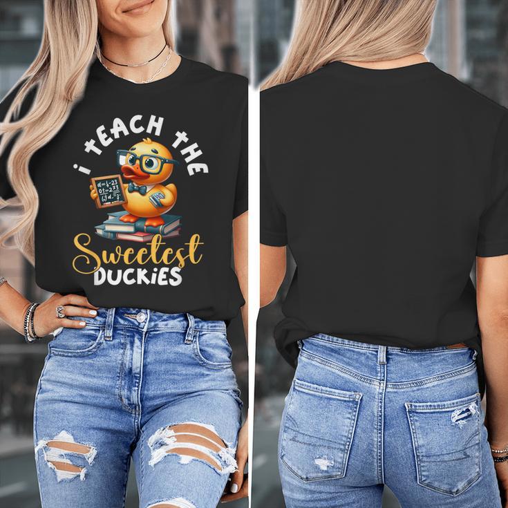 I Teach The Sweetest Duckies Teacher Rubber Duck Teaching Women's T-Shirt, funny design I Teach The Sweetest Duckies Teacher Rubber Duck Teaching Women's T-Shirt, funny design