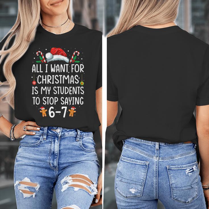 Teacher 67 Christmas Six Seven 6-7 For Men Women Humor Women's T-Shirt, funny design Teacher 67 Christmas Six Seven 6-7 For Men Women Humor Women's T-Shirt, funny design