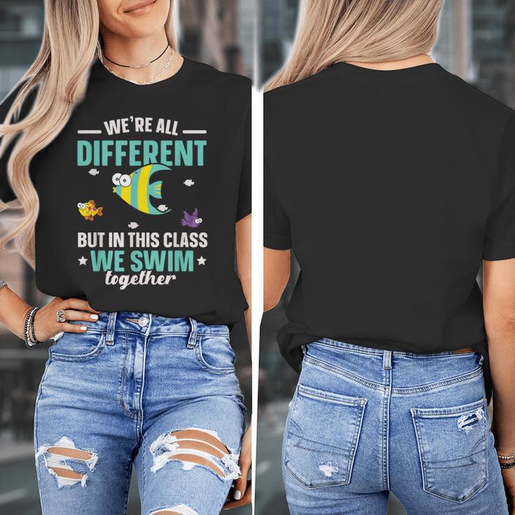 Teacher We All Different But In This Class We Swim Together Women's T-Shirt, funny design Teacher We All Different But In This Class We Swim Together Women's T-Shirt, funny design