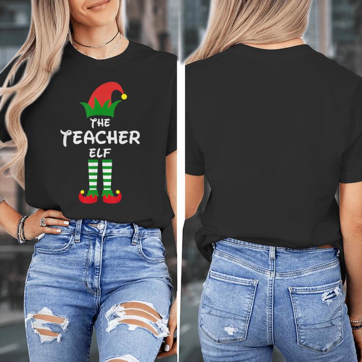 The Teacher Elf Family Matching Group Idea Christmas Women's T-Shirt, funny design