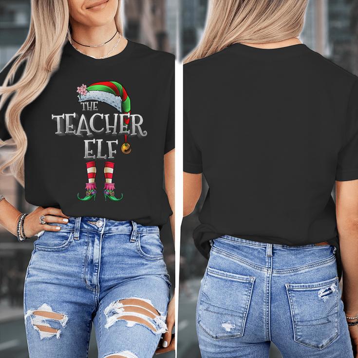 The Teacher Elf Shirt Matching Family Christmas Elf Men Women Kids Women's T-Shirt, funny design