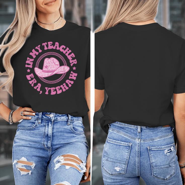 In My Teacher Era Yeehaw Pink Teacher Western Cowgirl Women's T-Shirt, funny design