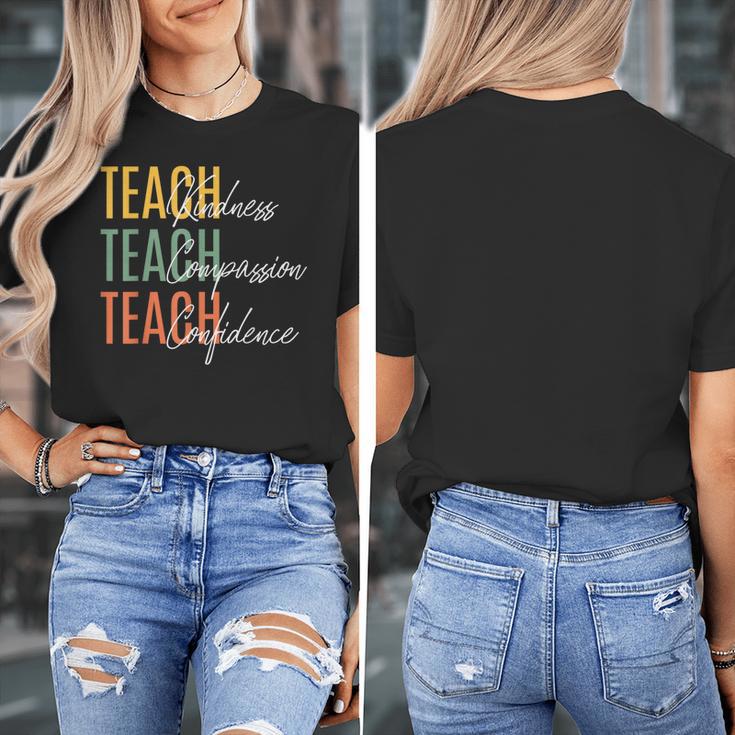 Teacher Kindness Compassion Confidence Teaching Women's T-Shirt, funny design Teacher Kindness Compassion Confidence Teaching Women's T-Shirt, funny design
