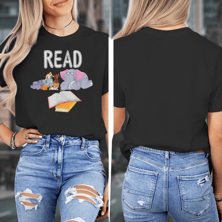 Teacher Library Read Book Club Piggie Elephant Pigeons Men Women Kids Women's T-Shirt, funny design