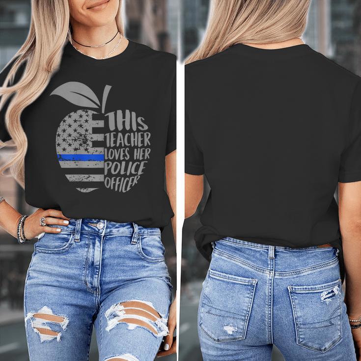 This Teacher Loves Her Police Officer Wife Saying Women's T-Shirt, funny design