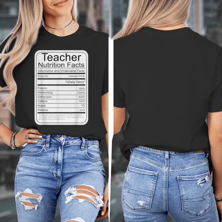 Teacher Nutrition Facts Teachers Nutritional Fact Women's T-Shirt, funny design