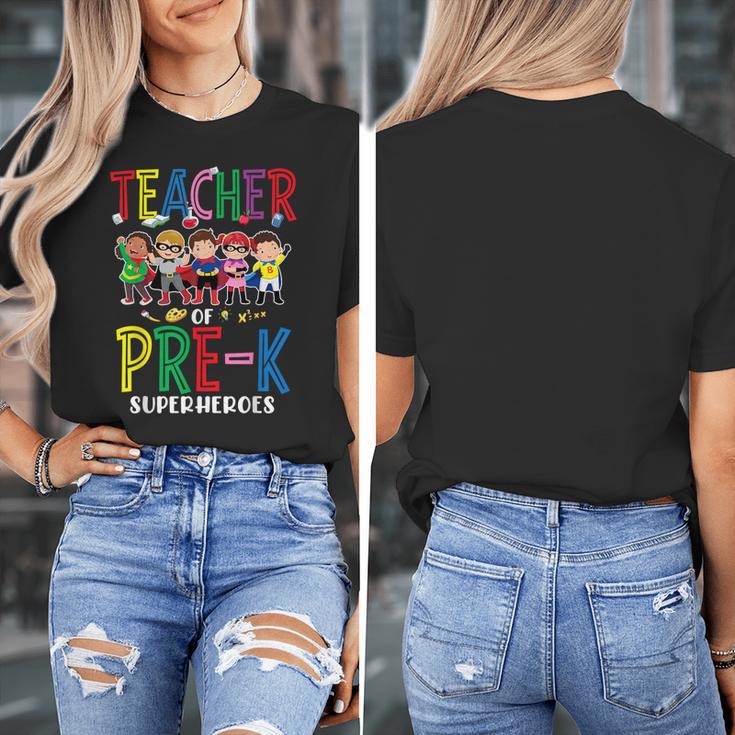 Teacher Of Pre K Superheroes Teacher New School Year Men Women Women's T-Shirt, funny design
