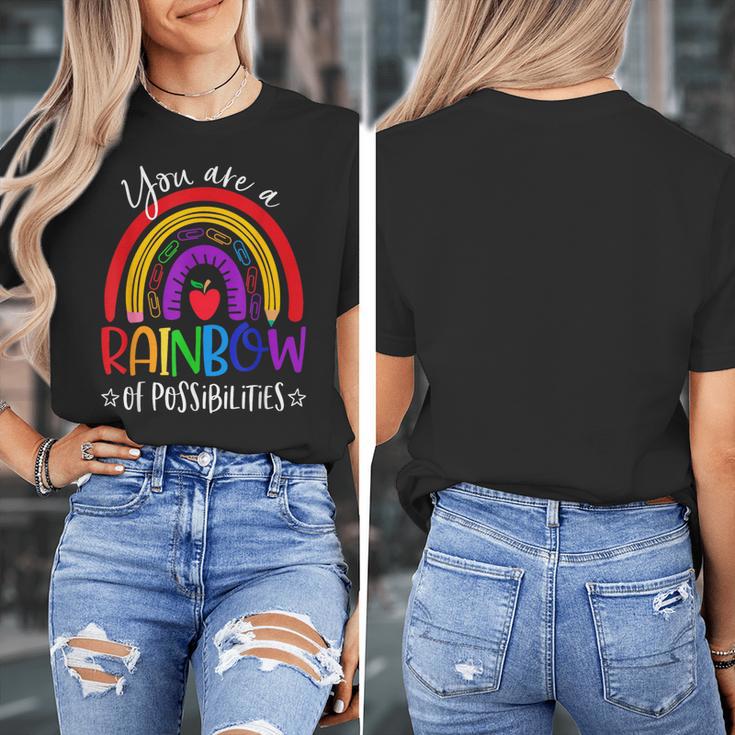 Teacher You Are a Rainbow Of Possibilities Funny Women's T-Shirt, funny design Teacher You Are a Rainbow Of Possibilities Funny Women's T-Shirt, funny design
