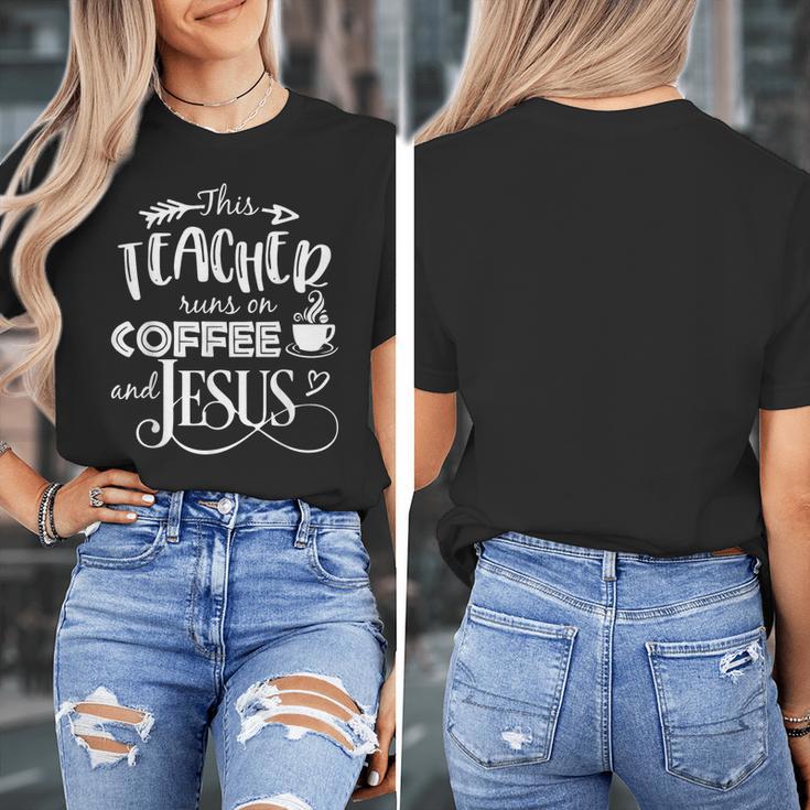 This Teacher Runs On Coffee And Jesus T Shirt Christian Tees Women's T-Shirt, funny design This Teacher Runs On Coffee And Jesus T Shirt Christian Tees Women's T-Shirt, funny design