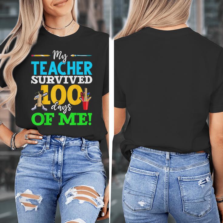 My Teacher Survived 100 Days Of Me Dab 100 Days Of School For Men Women Kids Women's T-Shirt, funny design My Teacher Survived 100 Days Of Me Dab 100 Days Of School For Men Women Kids Women's T-Shirt, funny design