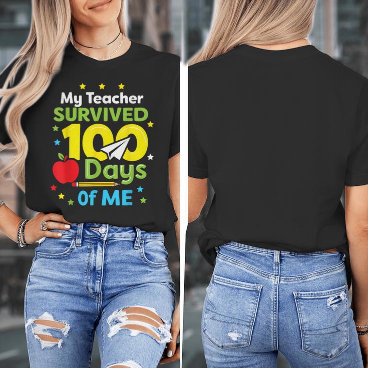 My Teacher Survived 100 Days Of Me Women's T-Shirt, funny design My Teacher Survived 100 Days Of Me Women's T-Shirt, funny design