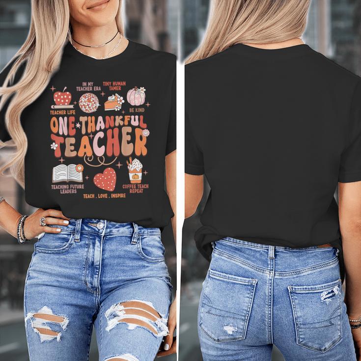 Teacher Thanksgiving Shirt Women One Thankful Teacher Fall Women's T-Shirt, funny design