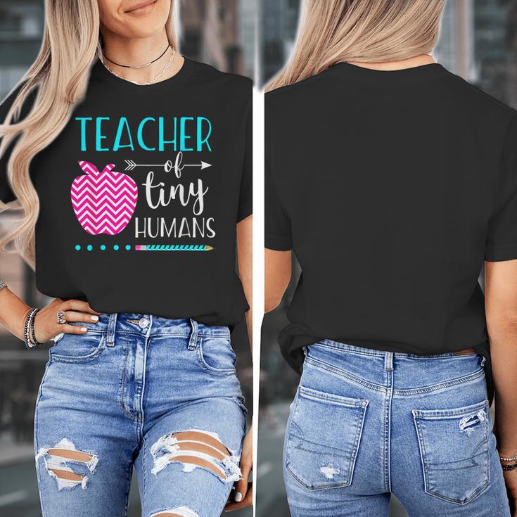 Teacher Of Tiny Humans Preschool Pre K Kindergarten Teacher Women's T-Shirt, funny design