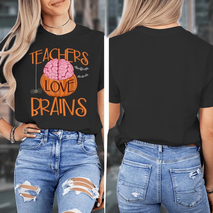 Teachers Love Brains Halloween T-Shirt For Men Women Women's T-Shirt, funny design