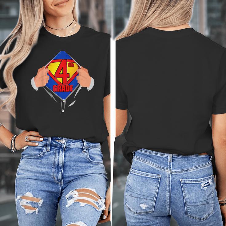 Teachers Are Superheroes 4th Grade Super Teacher Staff Men Women Women's T-Shirt, Super Teacher Gifts, 4th Grade Teacher Gifts, funny design