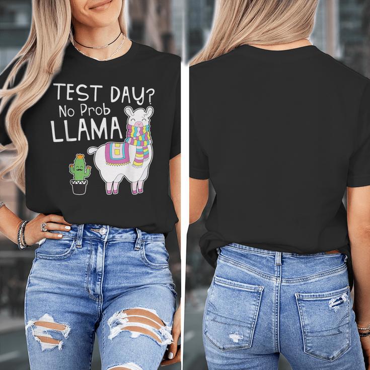 Teachers Testing Day Test Day No Prob Llama Teacher Women's T-Shirt, funny design Teachers Testing Day Test Day No Prob Llama Teacher Women's T-Shirt, funny design
