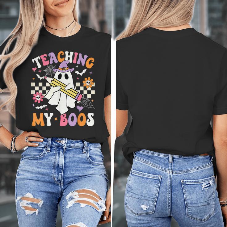 Teaching My Boos Ghost Teacher Cute Groovy Halloween Teacher Women's T-Shirt, Groovy Teacher Gifts, funny design Teaching My Boos Ghost Teacher Cute Groovy Halloween Teacher Women's T-Shirt, Groovy Teacher Gifts, funny design