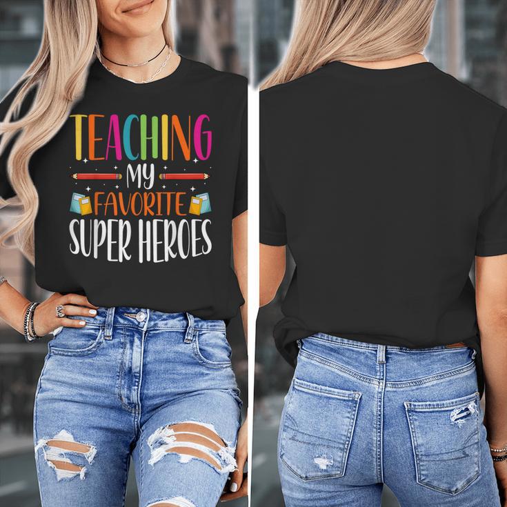 Teaching My Favorite Superheros Men Women SPED Teacher Women's T-Shirt, funny design