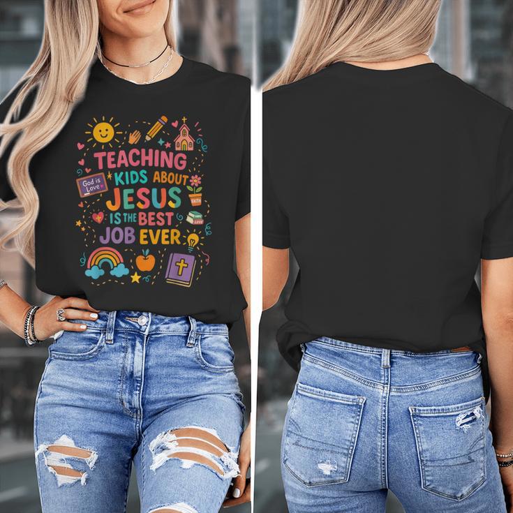 Teaching Kids About Jesus Is The Best Job Ever Bible Teacher Women's T-Shirt, funny design Teaching Kids About Jesus Is The Best Job Ever Bible Teacher Women's T-Shirt, funny design