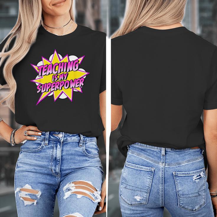 Teaching Is My Superpower Retro Comic Super Teacher Women's T-Shirt, Super Teacher Gifts, funny design Teaching Is My Superpower Retro Comic Super Teacher Women's T-Shirt, Super Teacher Gifts, funny design