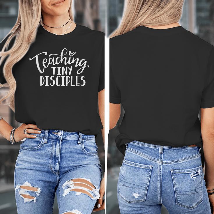 Teaching Tiny Disciples Christian Teacher Women's T-Shirt, funny design Teaching Tiny Disciples Christian Teacher Women's T-Shirt, funny design
