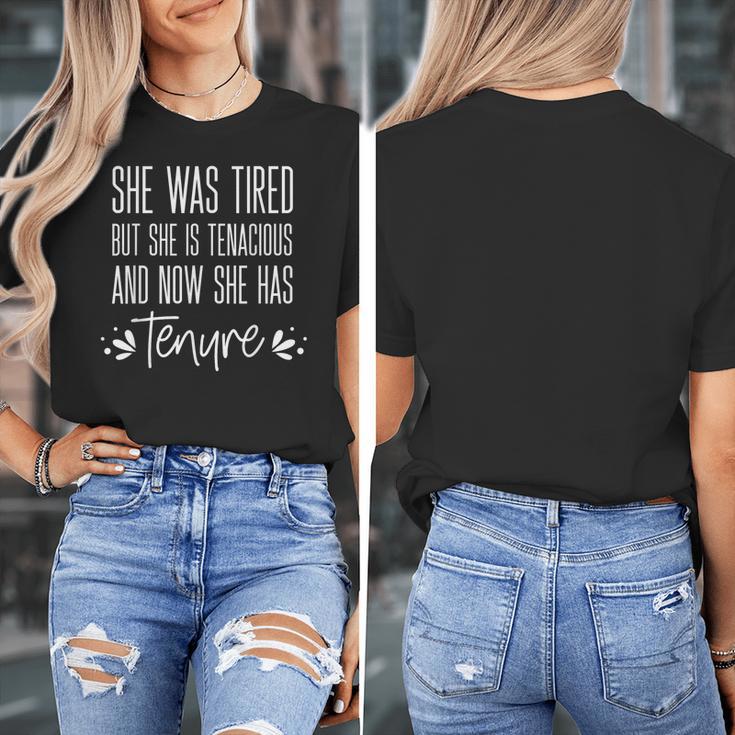 Tenured Professor Women Teacher Tired Tenacious And Tenure Women's T-Shirt, funny design Tenured Professor Women Teacher Tired Tenacious And Tenure Women's T-Shirt, funny design