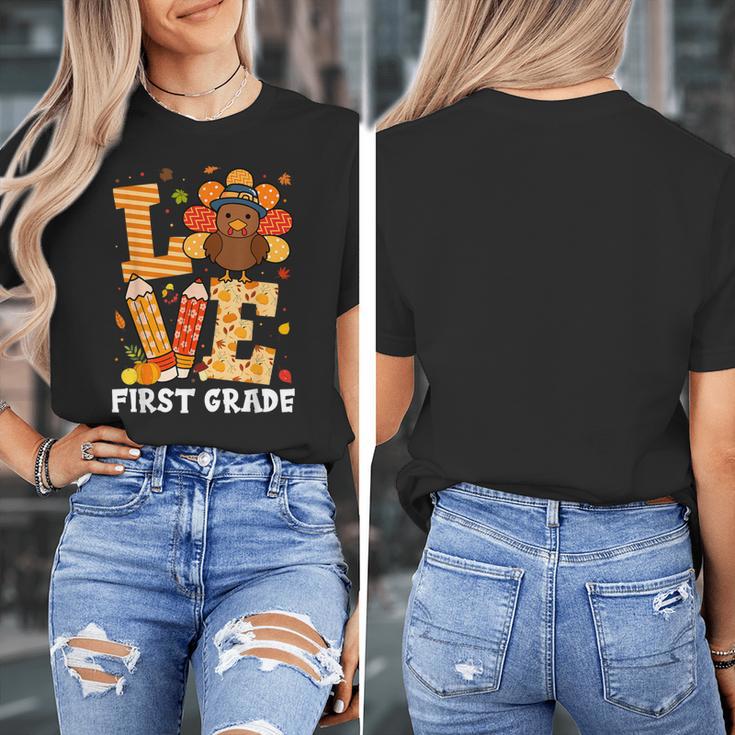Thanksgiving Love First Grade Teacher Turkey Autumn Fall For Men Women Girls Kids Women's T-Shirt, First Grade Teacher Gifts, funny design Thanksgiving Love First Grade Teacher Turkey Autumn Fall For Men Women Girls Kids Women's T-Shirt, First Grade Teacher Gifts, funny design